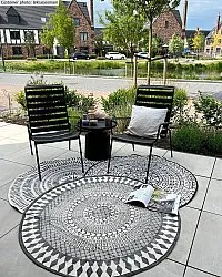 Tapis ronds - Marrakech (rond) (noir/blanc/gris)