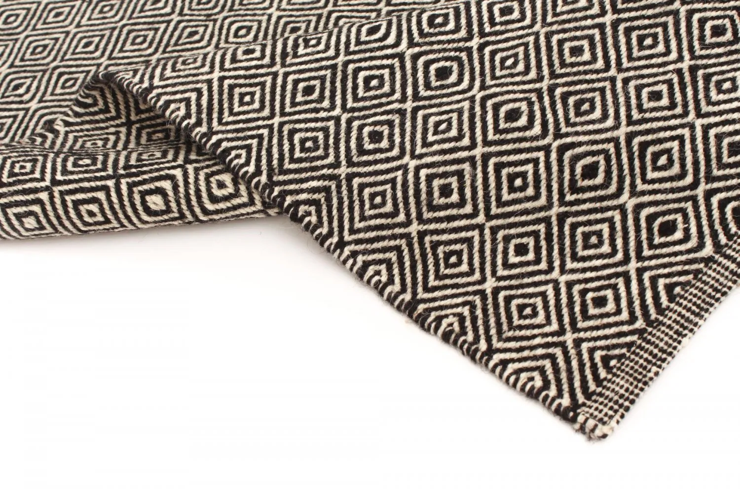 Wollteppich - Varella (schwarz/weiß)