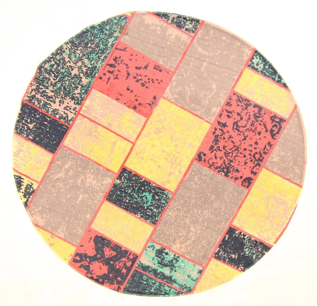 Flickenteppich - Bastia (rund) (bunt)