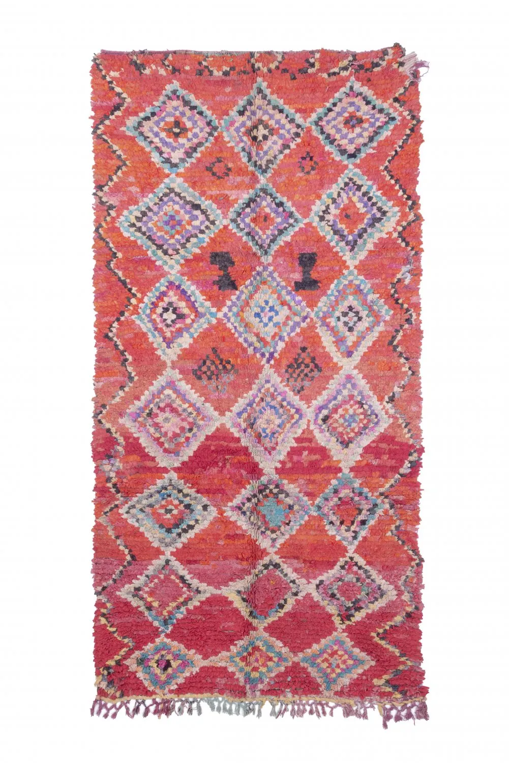 Marokkanischer Berber Teppich Boucherouite 260 x 130 cm