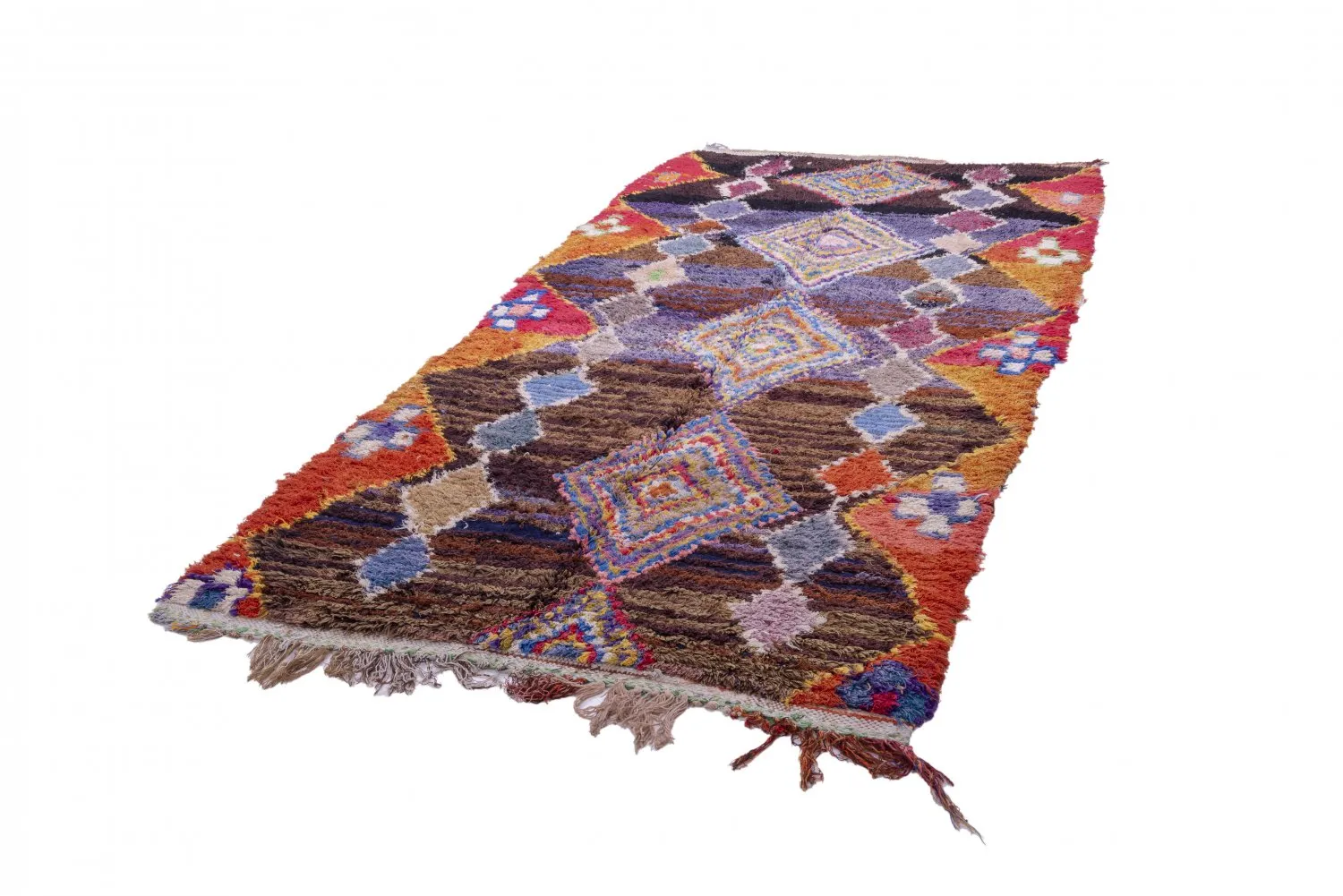 Marokkanischer Berber Teppich Boucherouite 285 x 145 cm