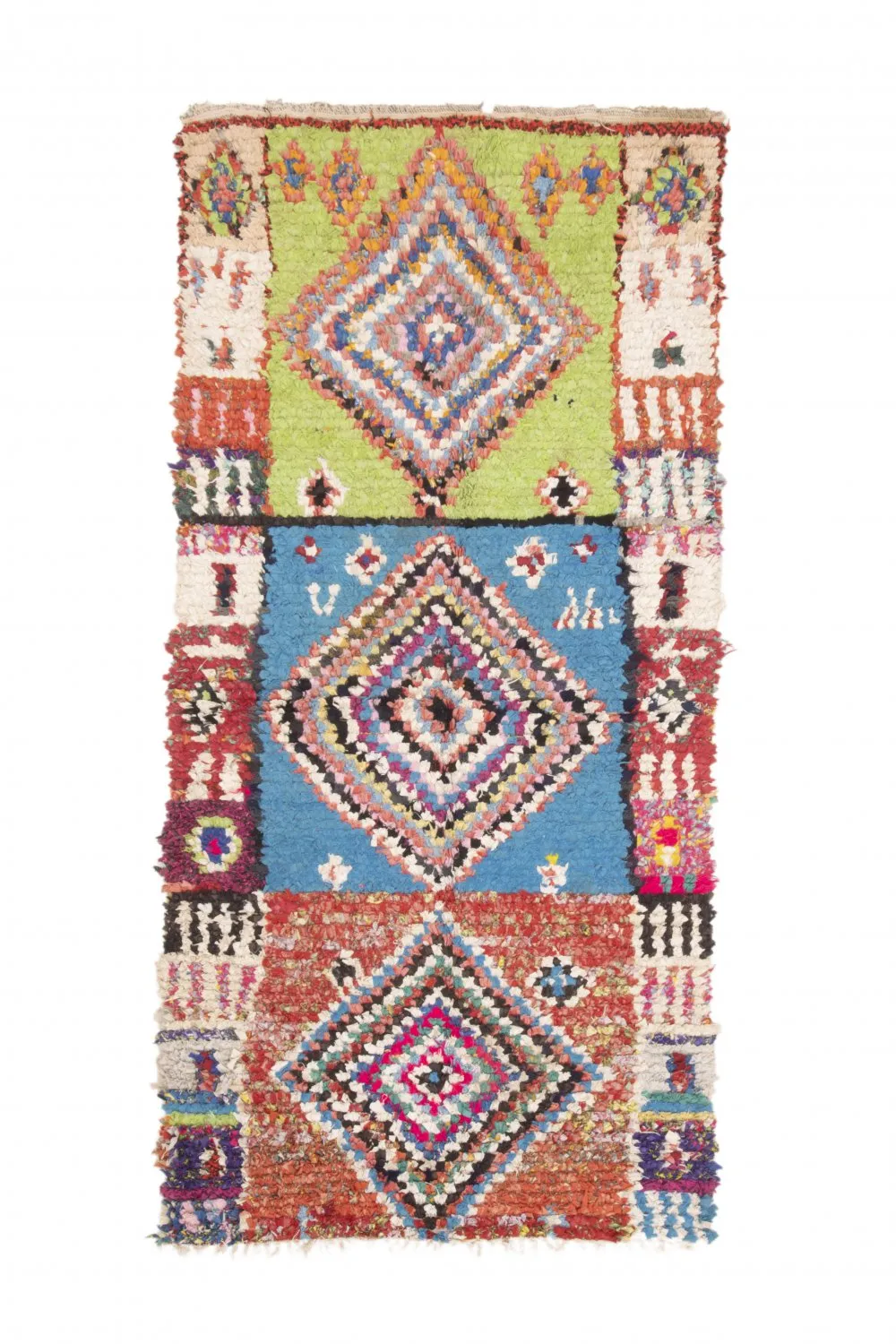 Marokkanischer Berber Teppich Boucherouite 205 x 100 cm