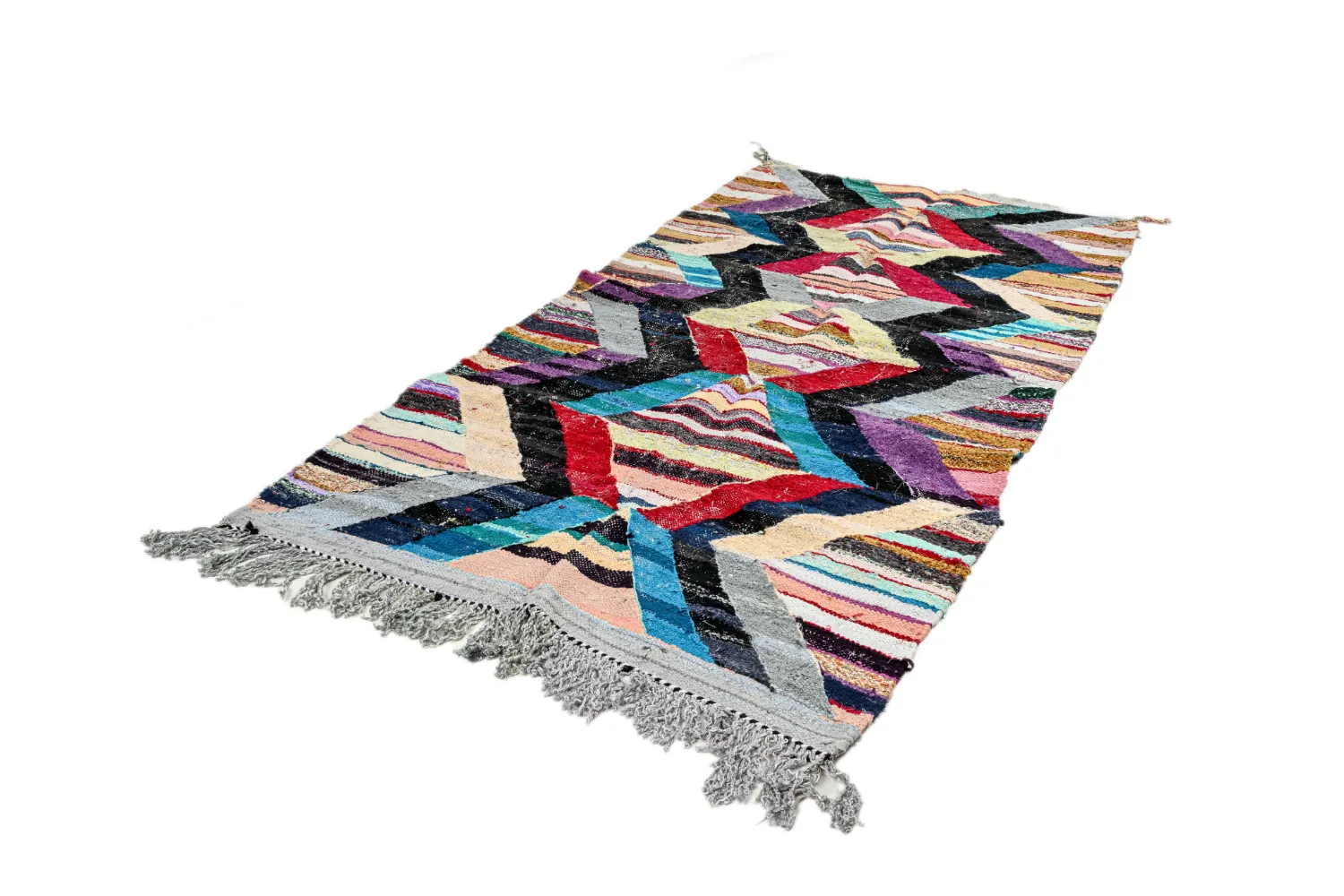 Marockansk Boucherouite-matta 140 x 290 cm