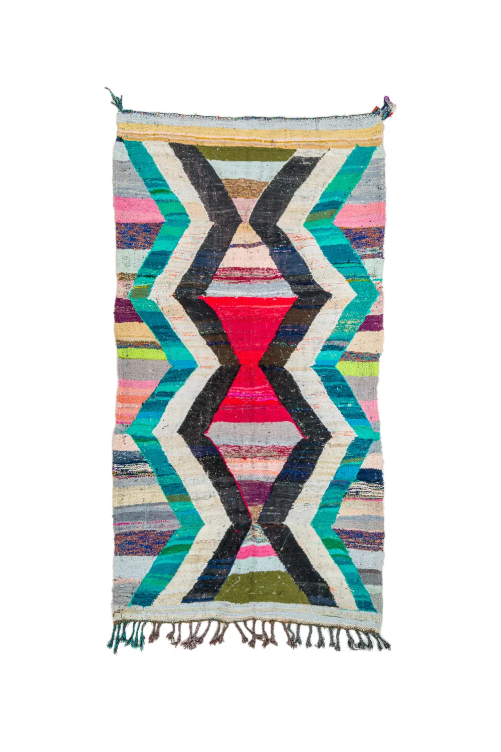 Marockansk Boucherouite-matta 140 x 260 cm