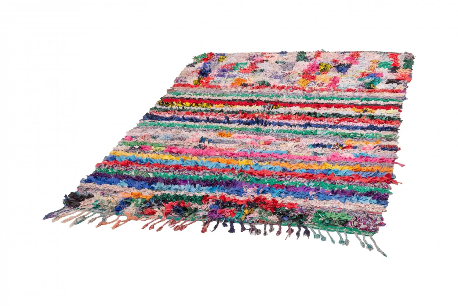 Marokkanischer Berber Teppich Boucherouite 210 x 145 cm