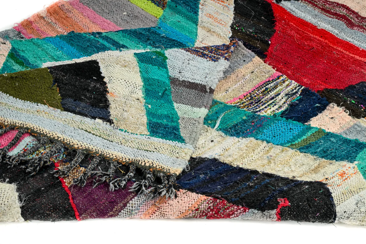 Marockansk Boucherouite-matta 140 x 260 cm