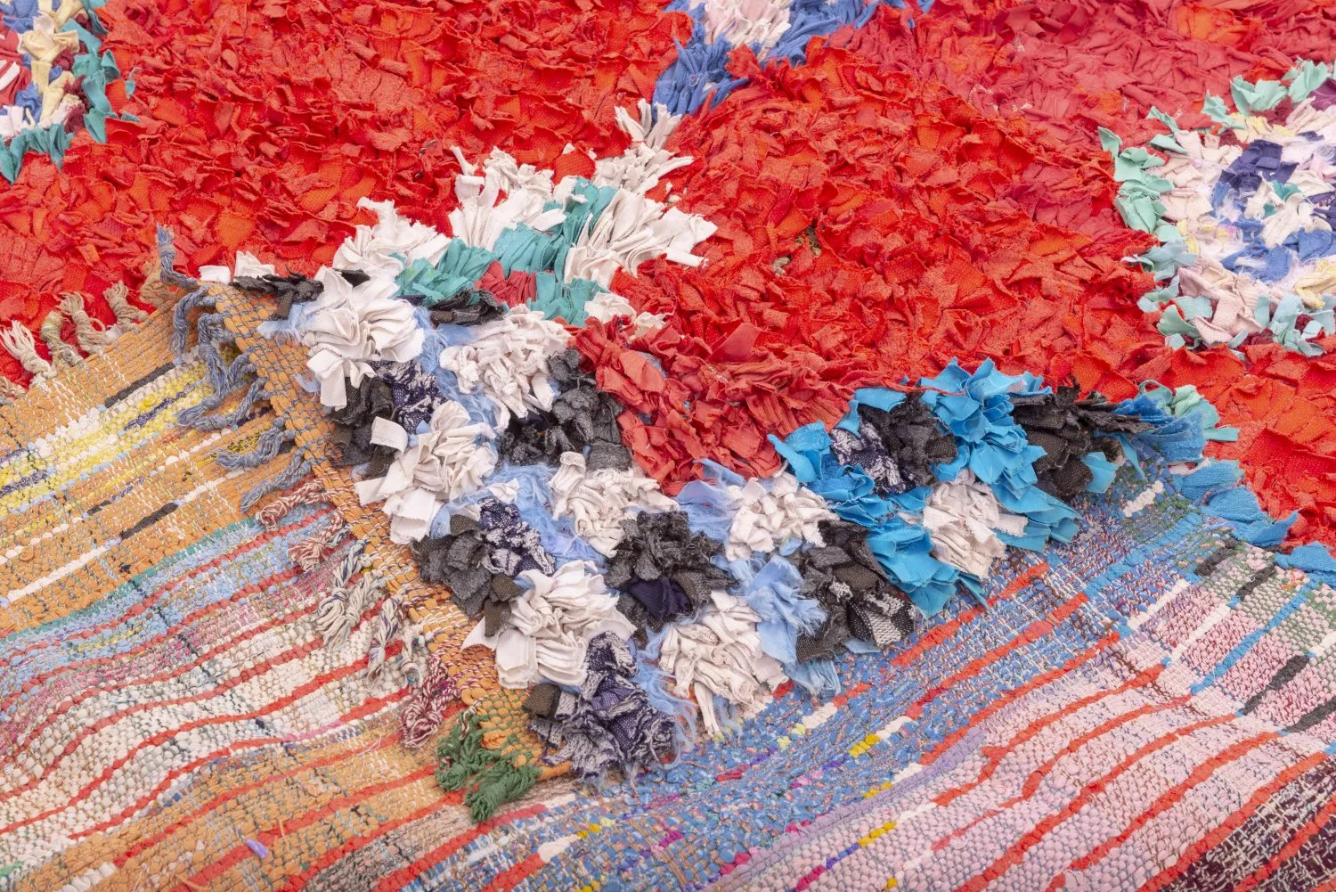 Marokkanische Berber Teppich Boucherouite 295 x 150 cm
