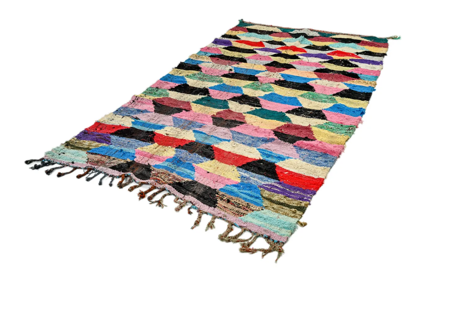 Marockansk Boucherouite-matta 145 x 275 cm