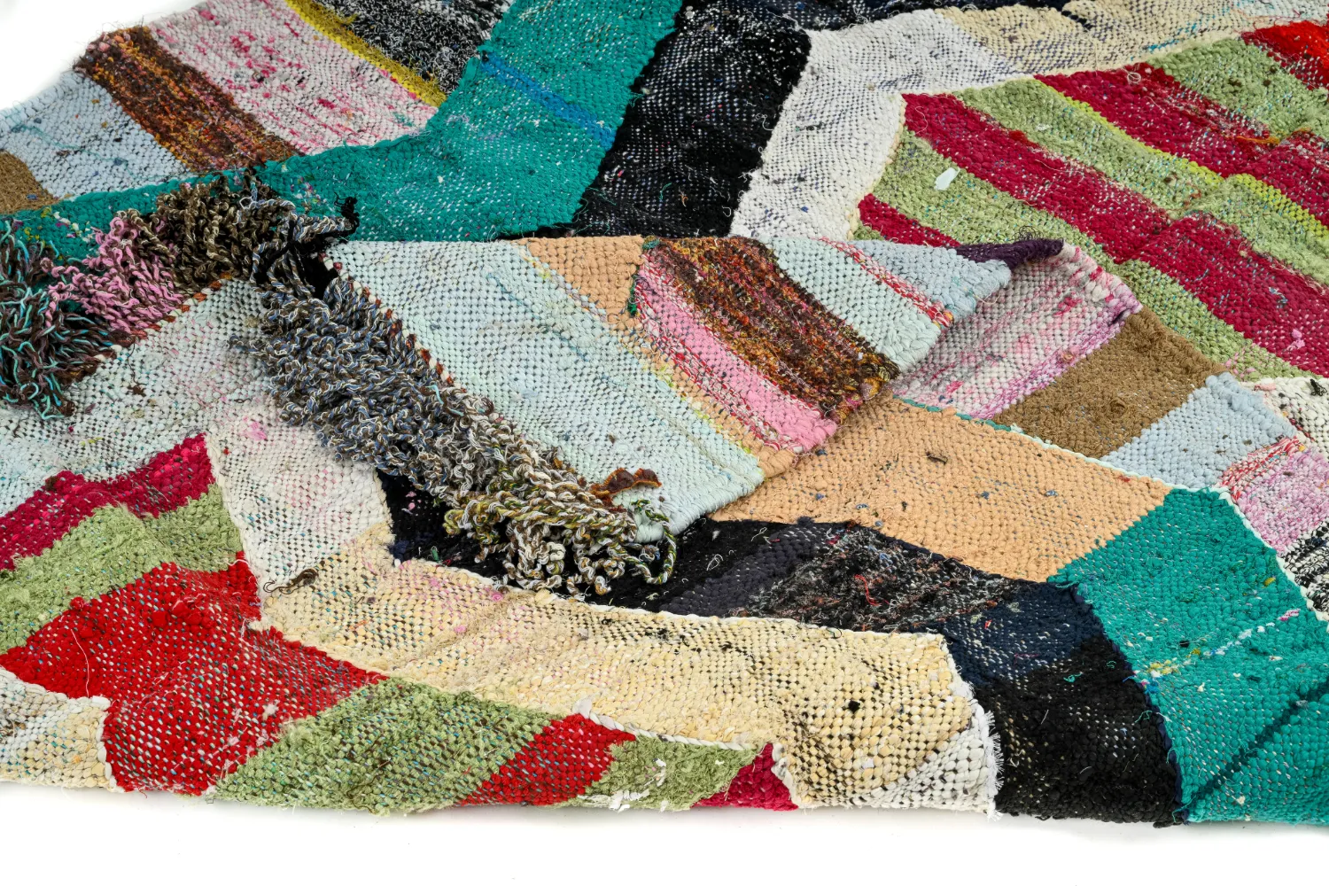 Tapis berbère marocain Boucherouite 140 x 265 cm