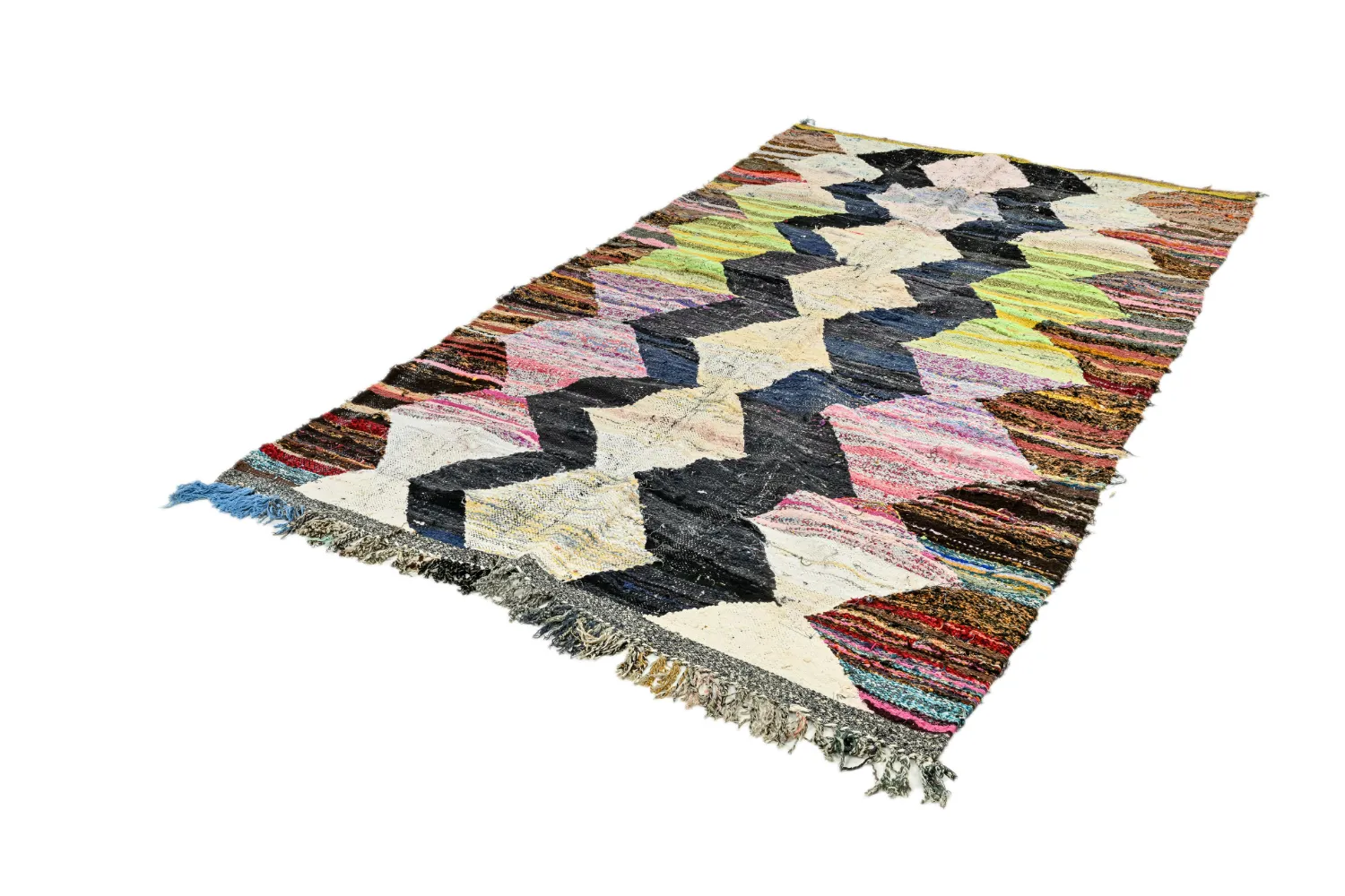 Tapis berbère marocain Boucherouite 155 x 285 cm