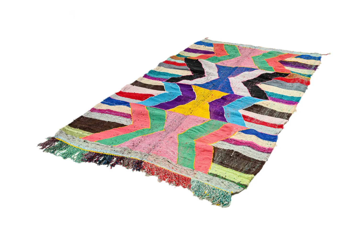 Marockansk Boucherouite-matta 140 x 245 cm