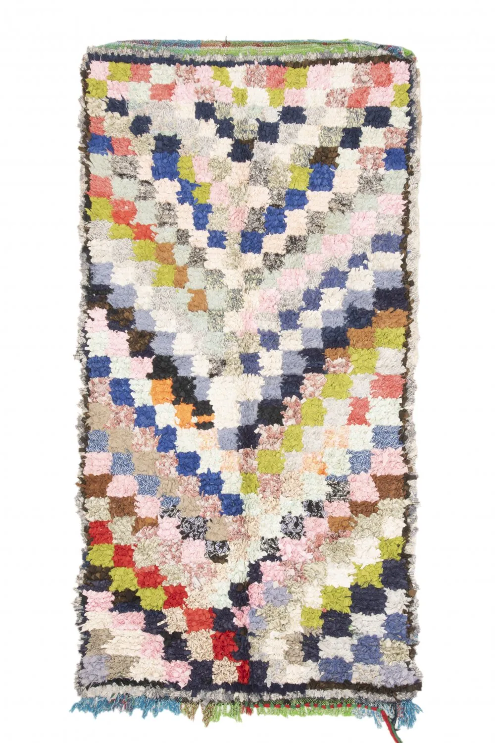 Marokkanischer Berber Teppich Boucherouite 210 x 115 cm