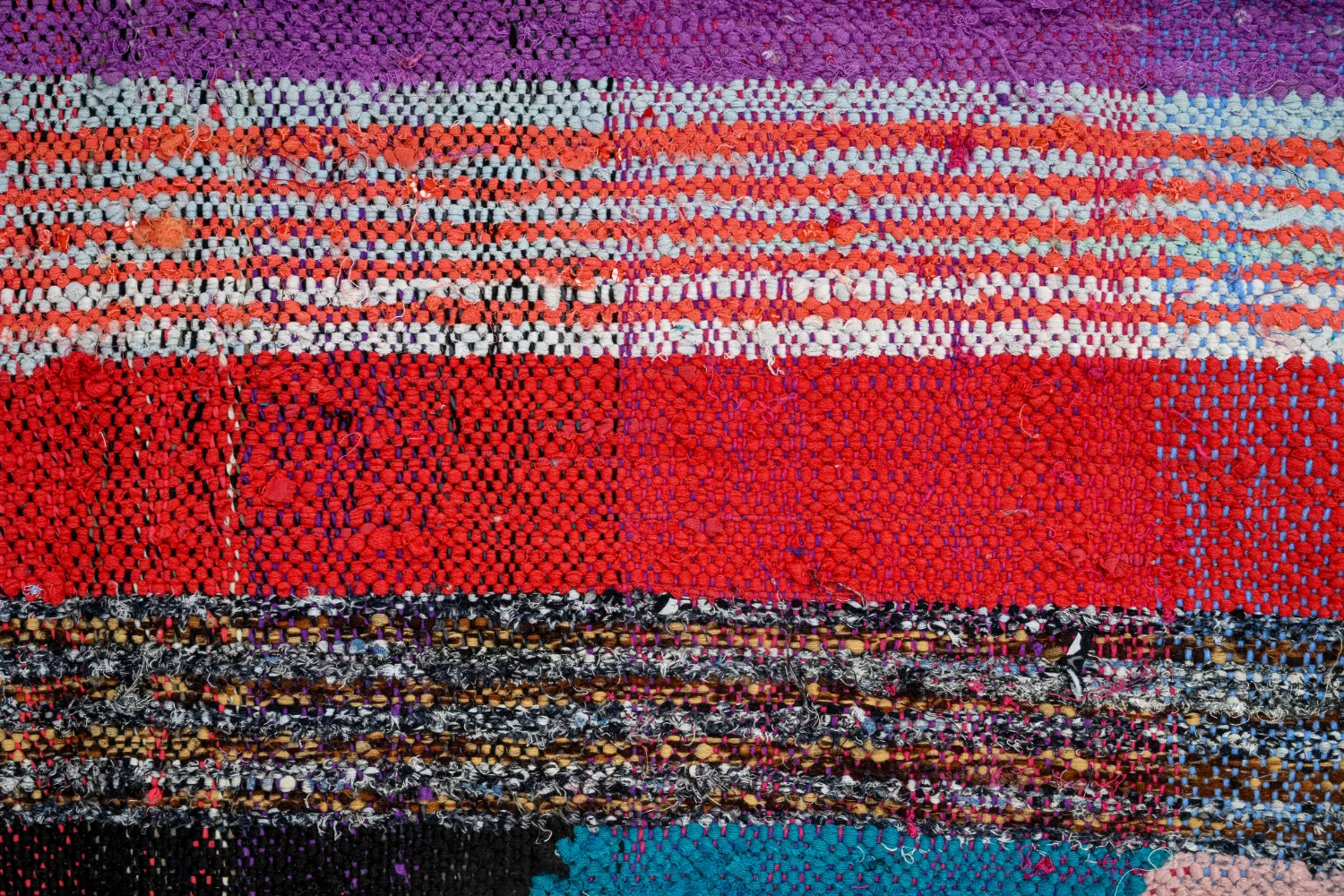 Tapis berbère marocain Boucherouite 135 x 270 cm