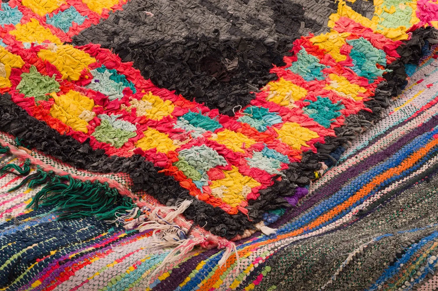 Marokkanischer Berber Teppich Boucherouite 135 x 290 cm