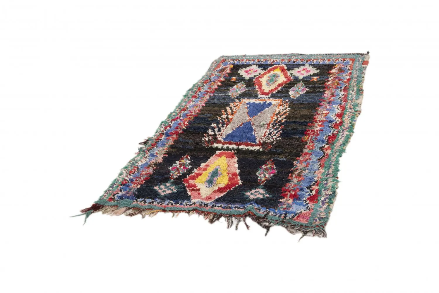Marokkanische Berber Teppich Boucherouite 235 x 120 cm