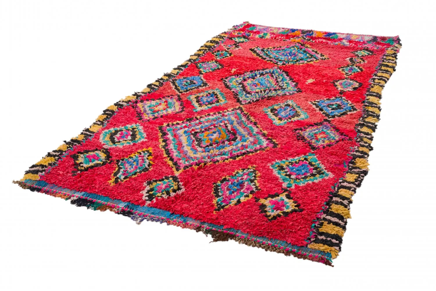 Marokkanischer Berber Teppich Boucherouite 290 x 140 cm