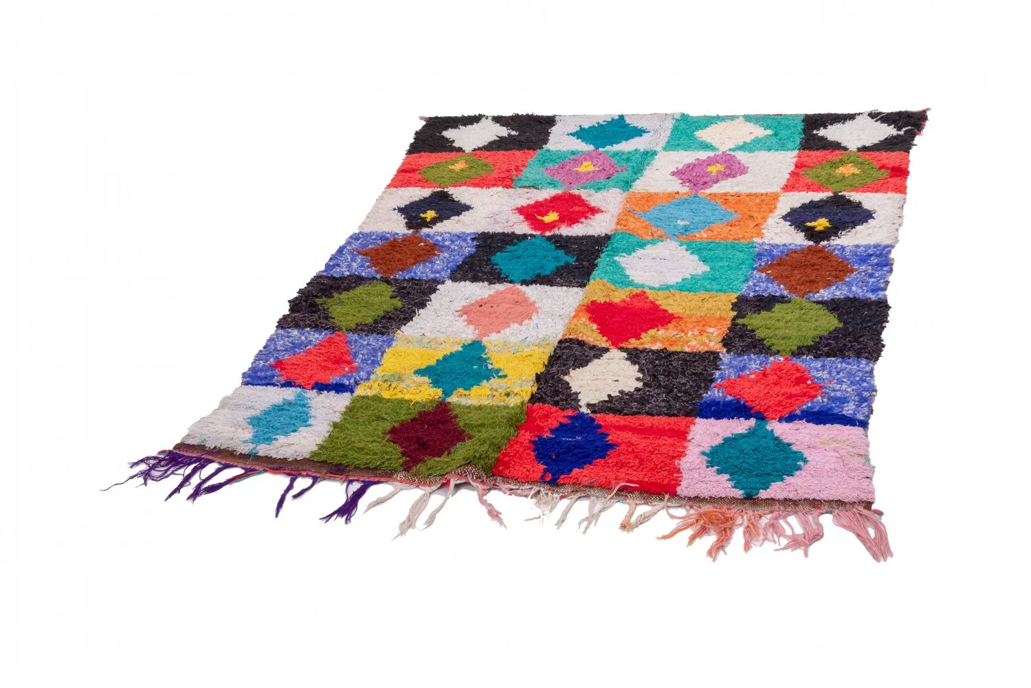 Marokkanischer Berber Teppich Boucherouite 200 x 140 cm