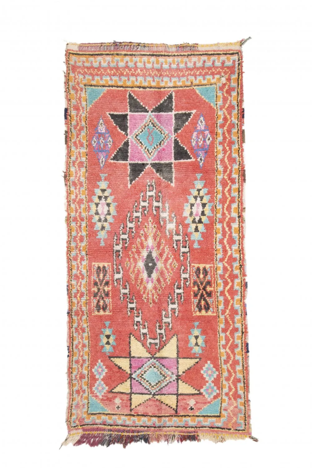 Marokkanischer Berber Teppich Boucherouite 275 x 130 cm