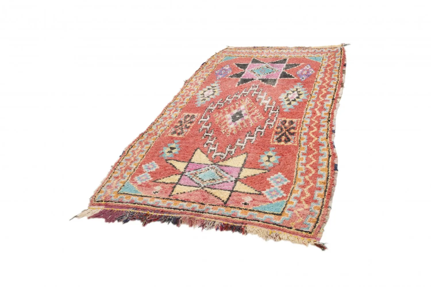 Marokkanischer Berber Teppich Boucherouite 275 x 130 cm