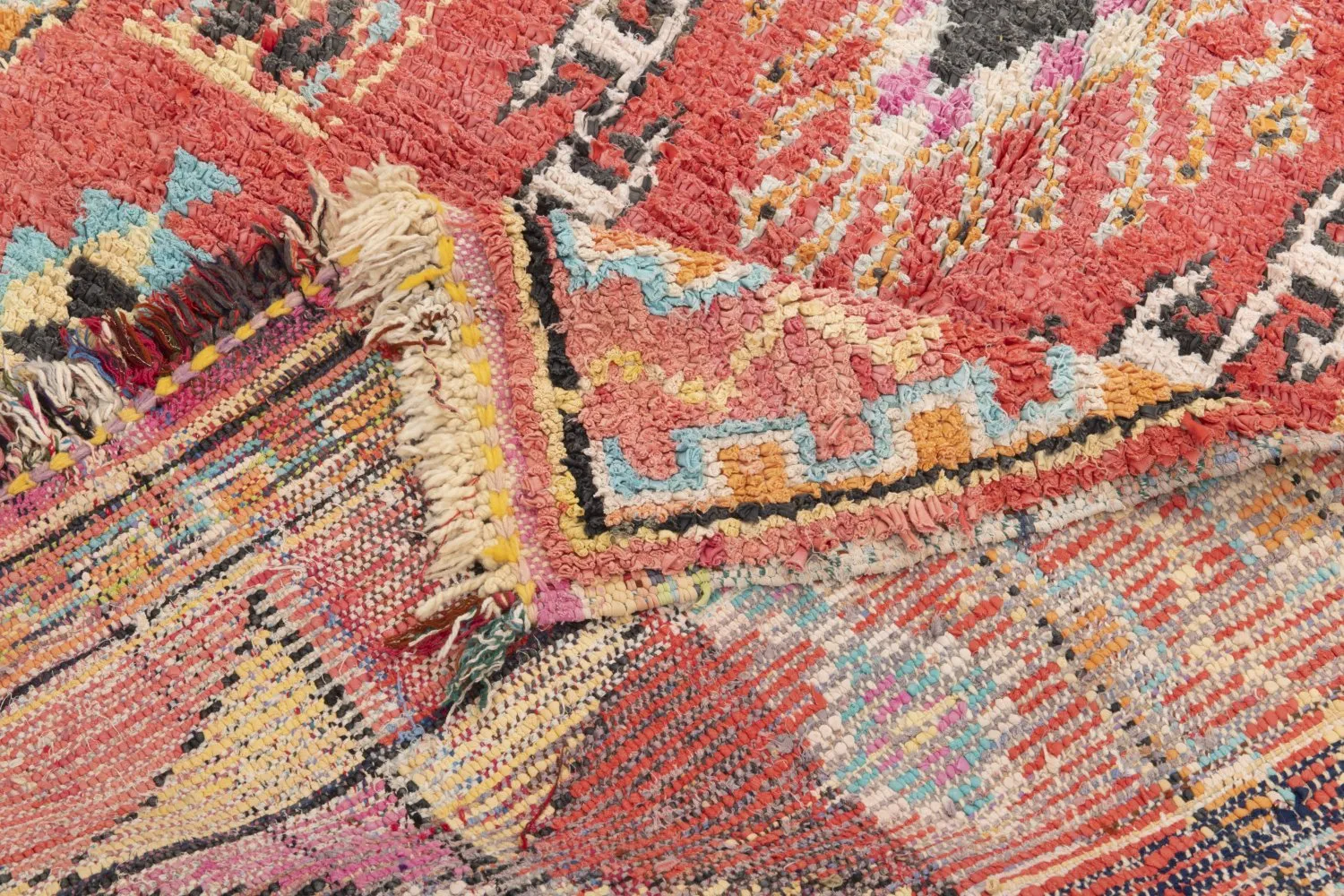 Marokkanischer Berber Teppich Boucherouite 275 x 130 cm