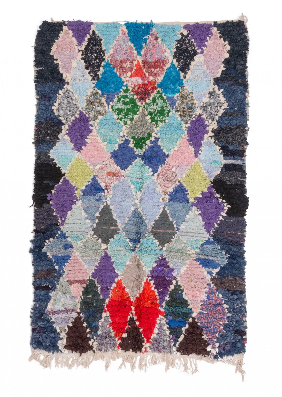 Marokkanischer Berber Teppich Boucherouite 215 x 135 cm