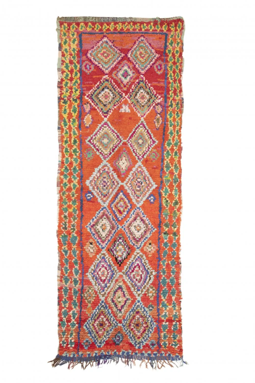 Marokkanische Berber Teppich Boucherouite 285 x 100 cm