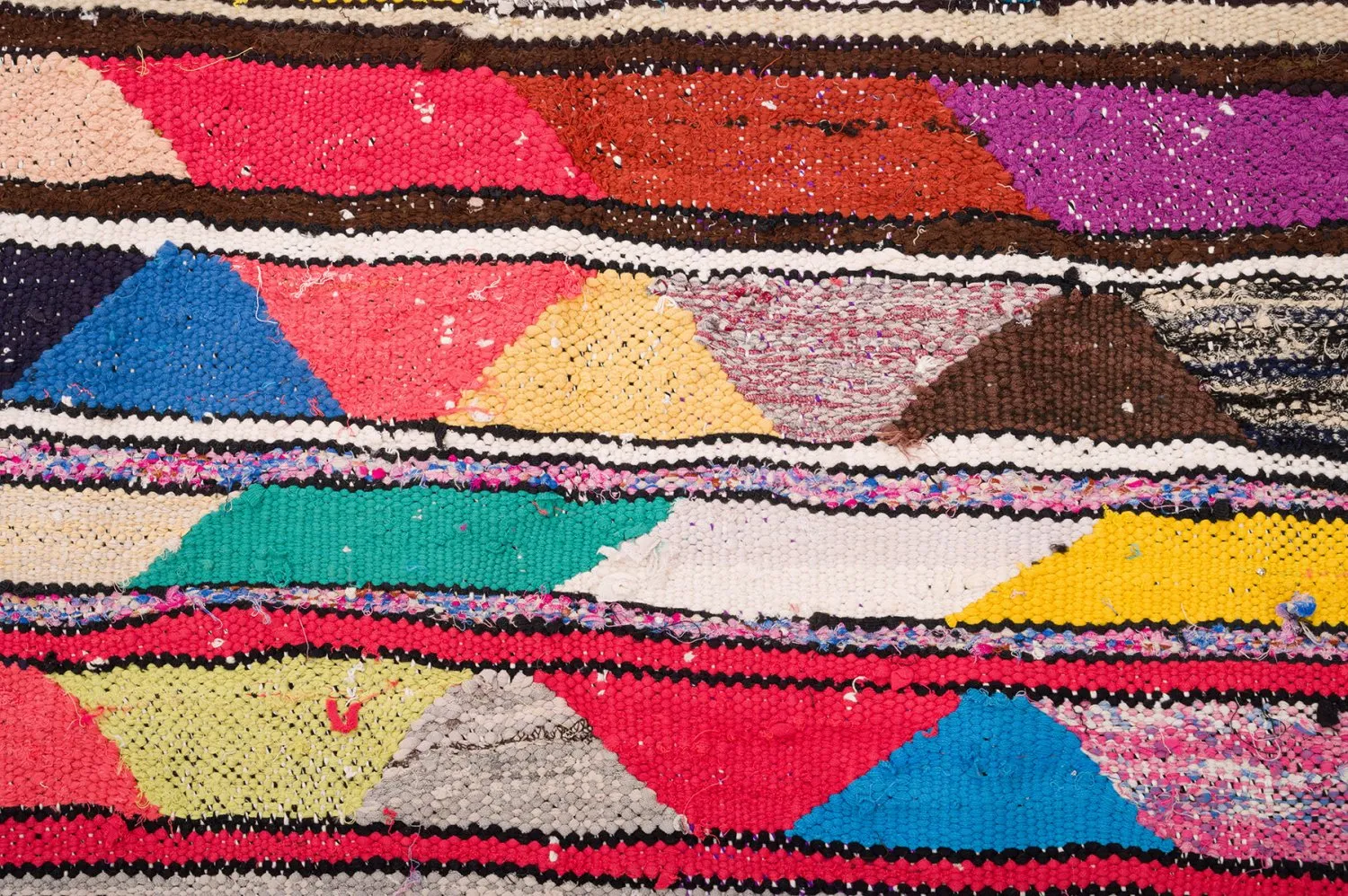 Tapis berbère marocain Boucherouite 130 x 225 cm