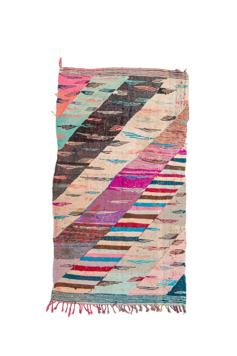 Tapis berbère marocain Boucherouite 135 x 245 cm