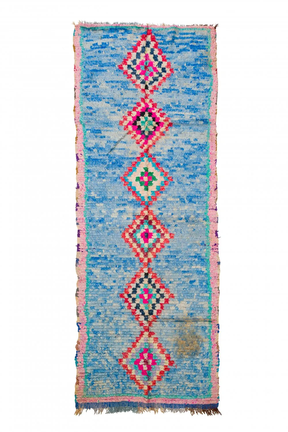 Marokkanischer Berber Teppich Boucherouite 125 x 340 cm