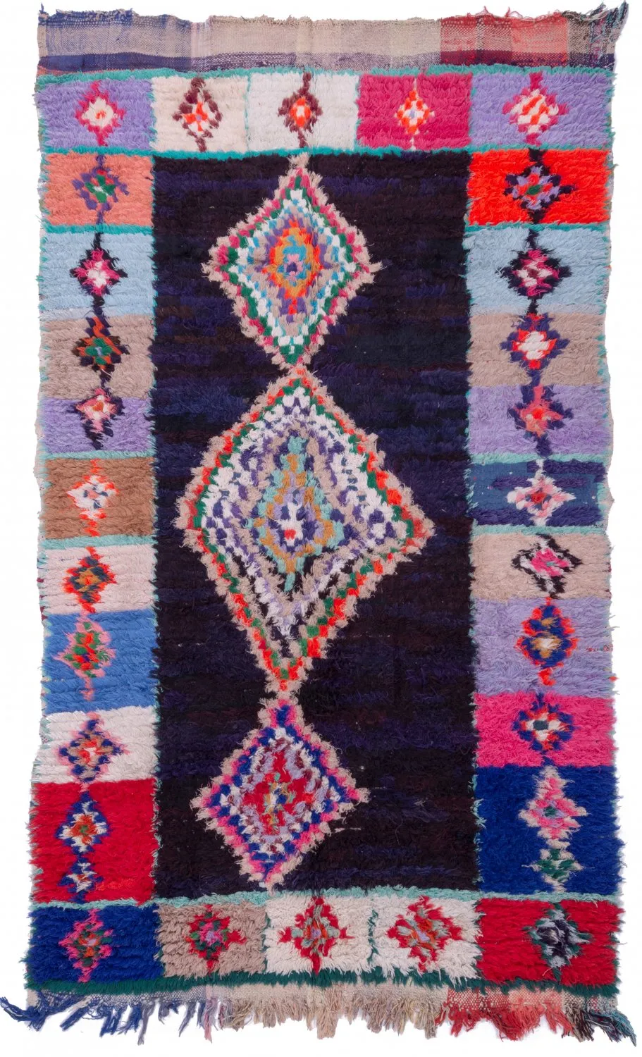 Marokkanischer Berber Teppich Boucherouite 250 x 145 cm