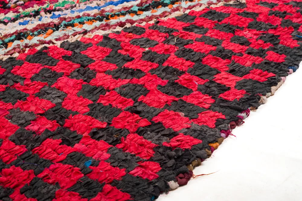 Tapis berbère marocain Boucherouite 255 x 145 cm