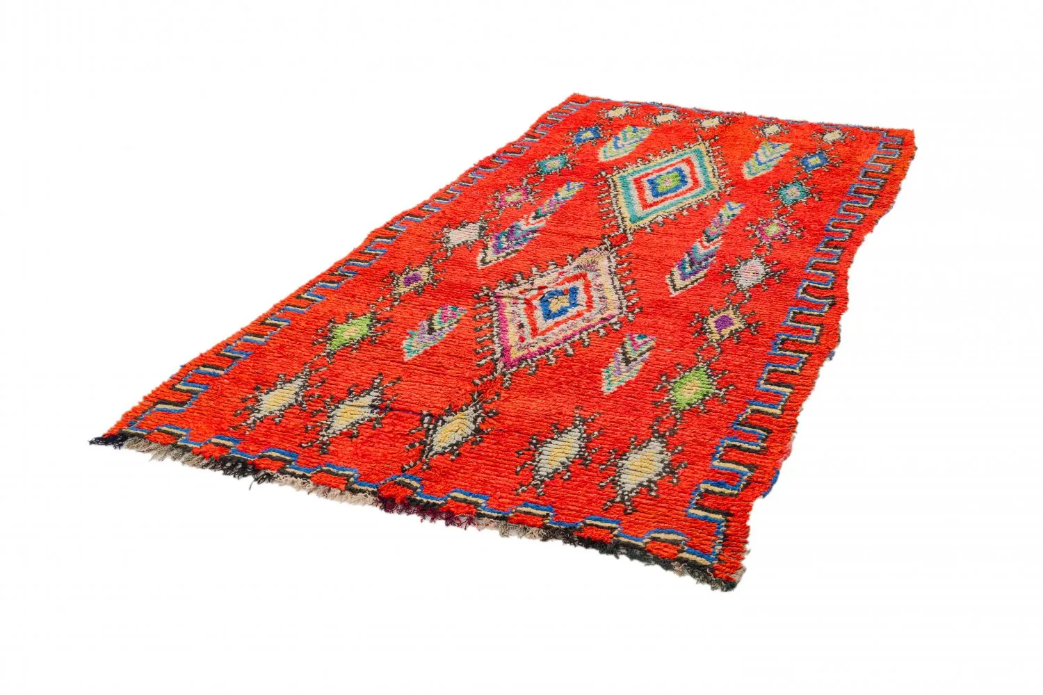 Marokkanischer Berber Teppich Boucherouite 285 x 135 cm