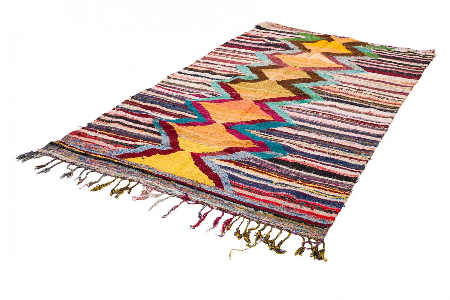 Marokkanischer Berber Teppich Boucherouite 150 x 285 cm