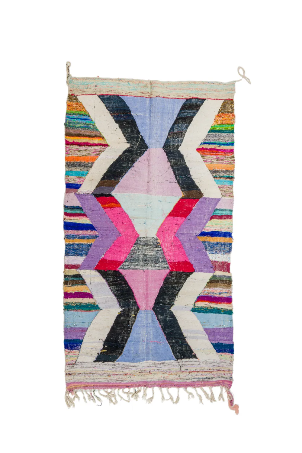 Tapis berbère marocain Boucherouite 130 x 225 cm