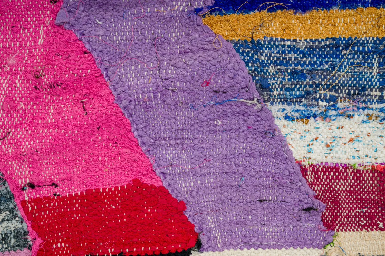 Tapis berbère marocain Boucherouite 130 x 225 cm