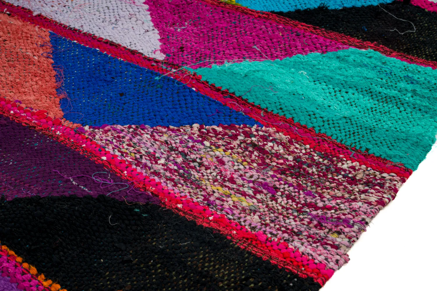 Tapis berbère marocain Boucherouite 125 x 260 cm