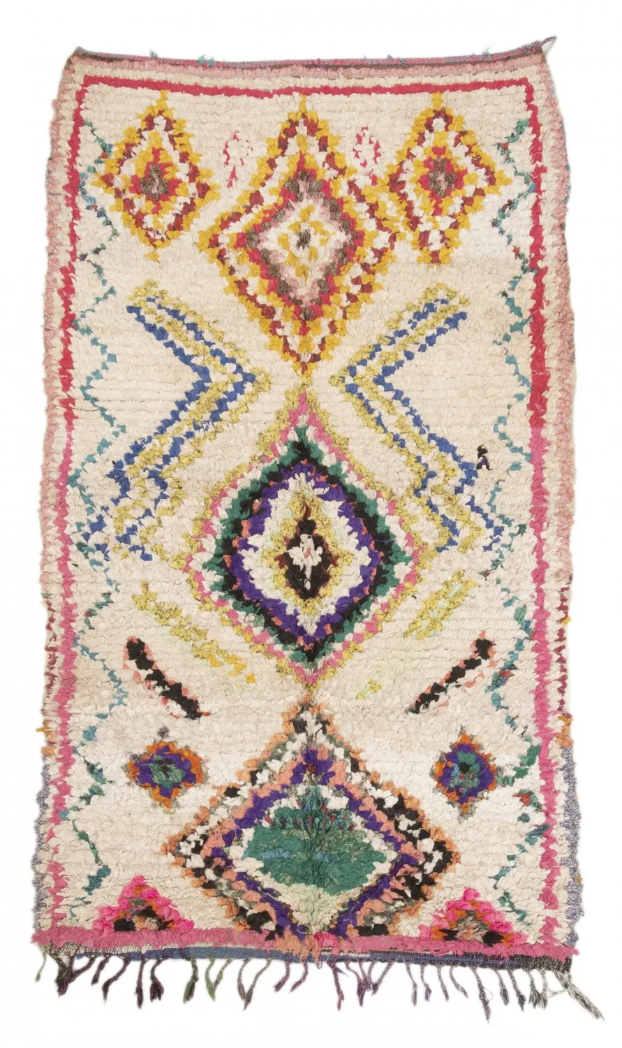Marokkanischer Berber Teppich Boucherouite 210 x 125 cm
