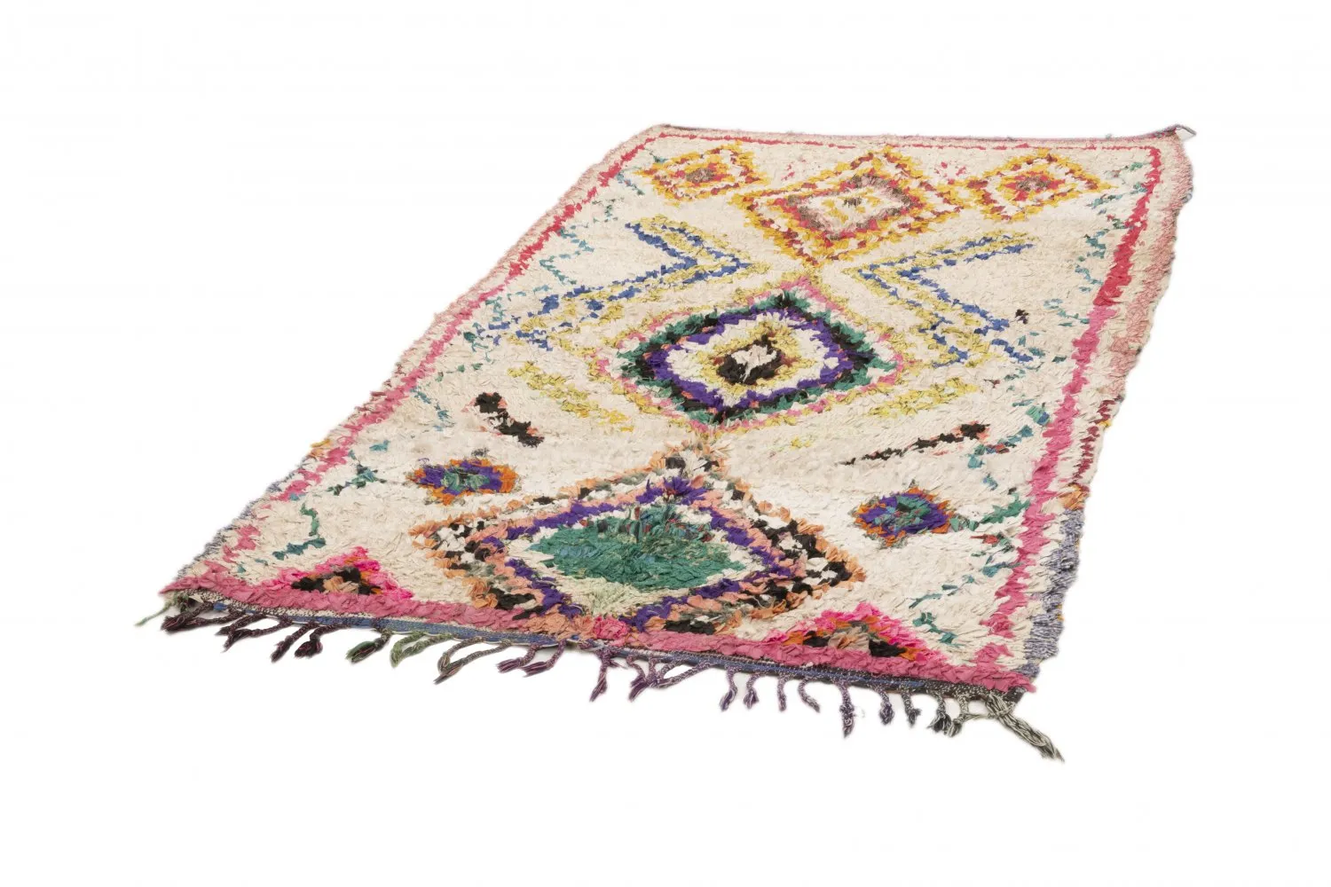 Marokkanischer Berber Teppich Boucherouite 210 x 125 cm