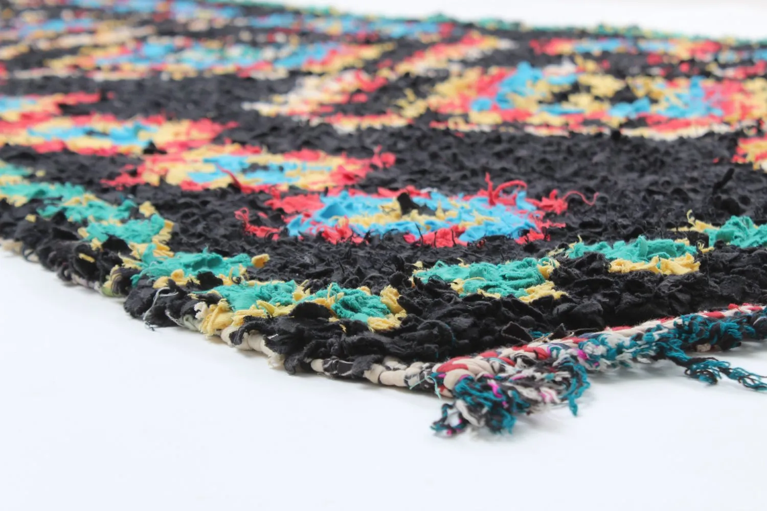 Marokkanische Berber Teppich Boucherouite 370 x 145 cm