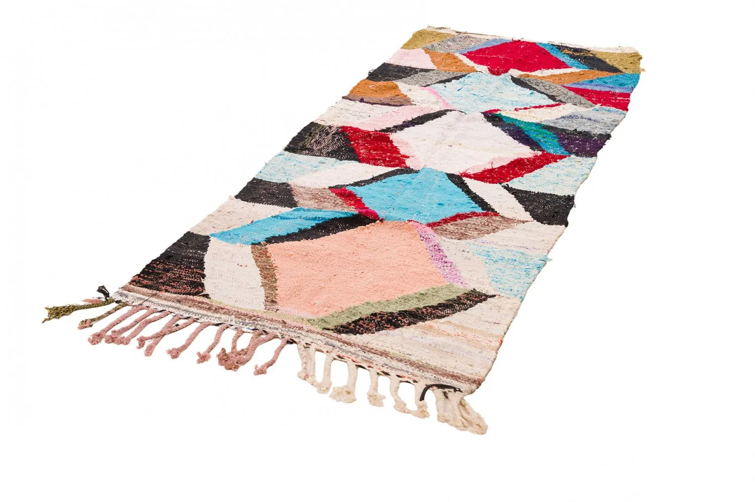 Tapis berbère marocain Boucherouite 370 x 190 cm