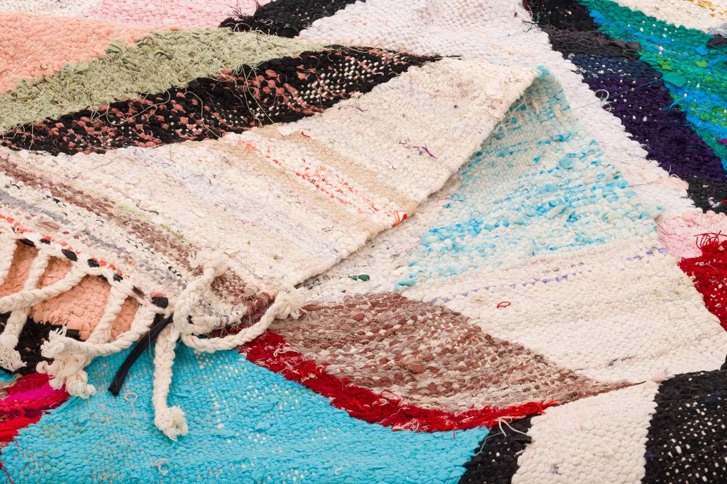 Tapis berbère marocain Boucherouite 370 x 190 cm