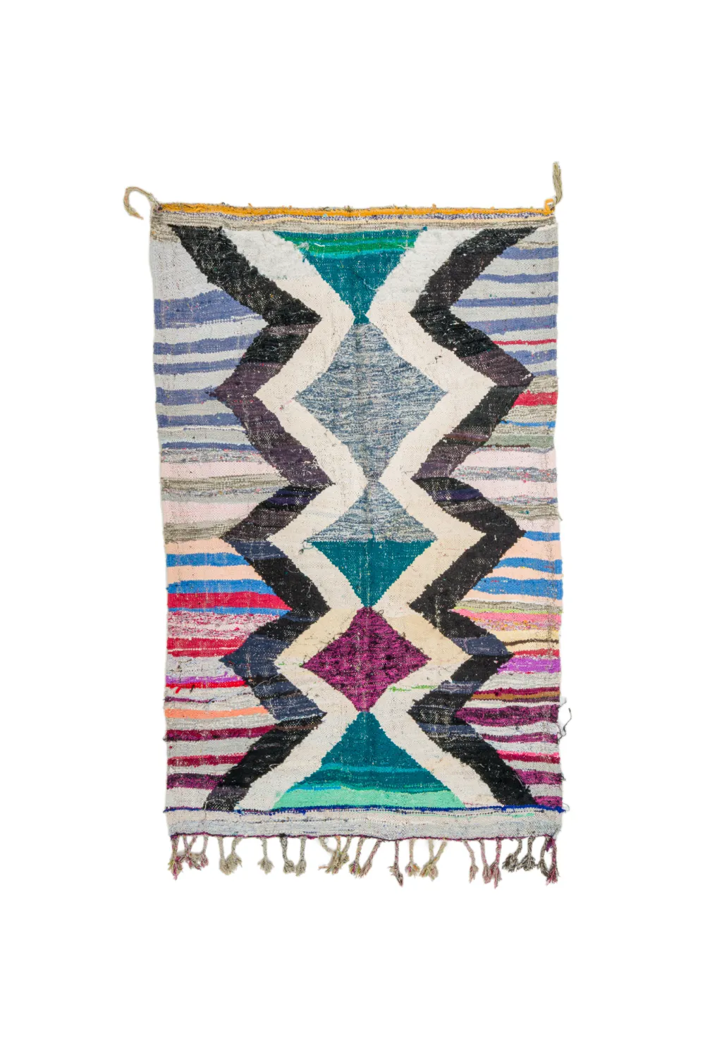 Tapis berbère marocain Boucherouite 140 x 220 cm