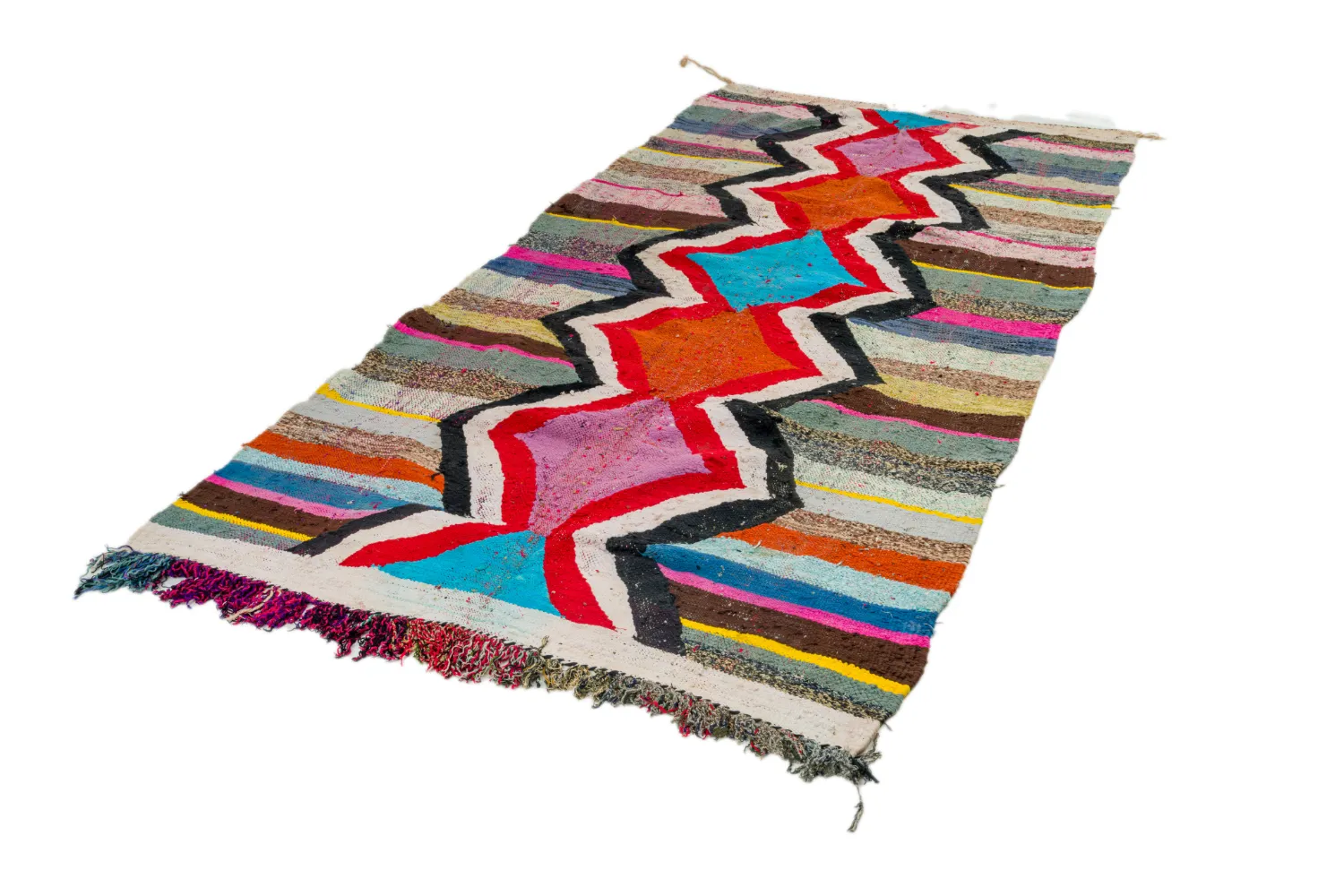 Marockansk Boucherouite-matta 130 x 260 cm