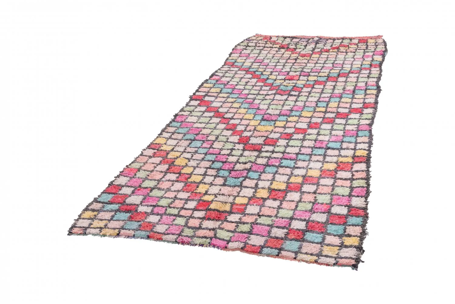 Marokkanischer Berber Teppich Boucherouite 275 x 125 cm