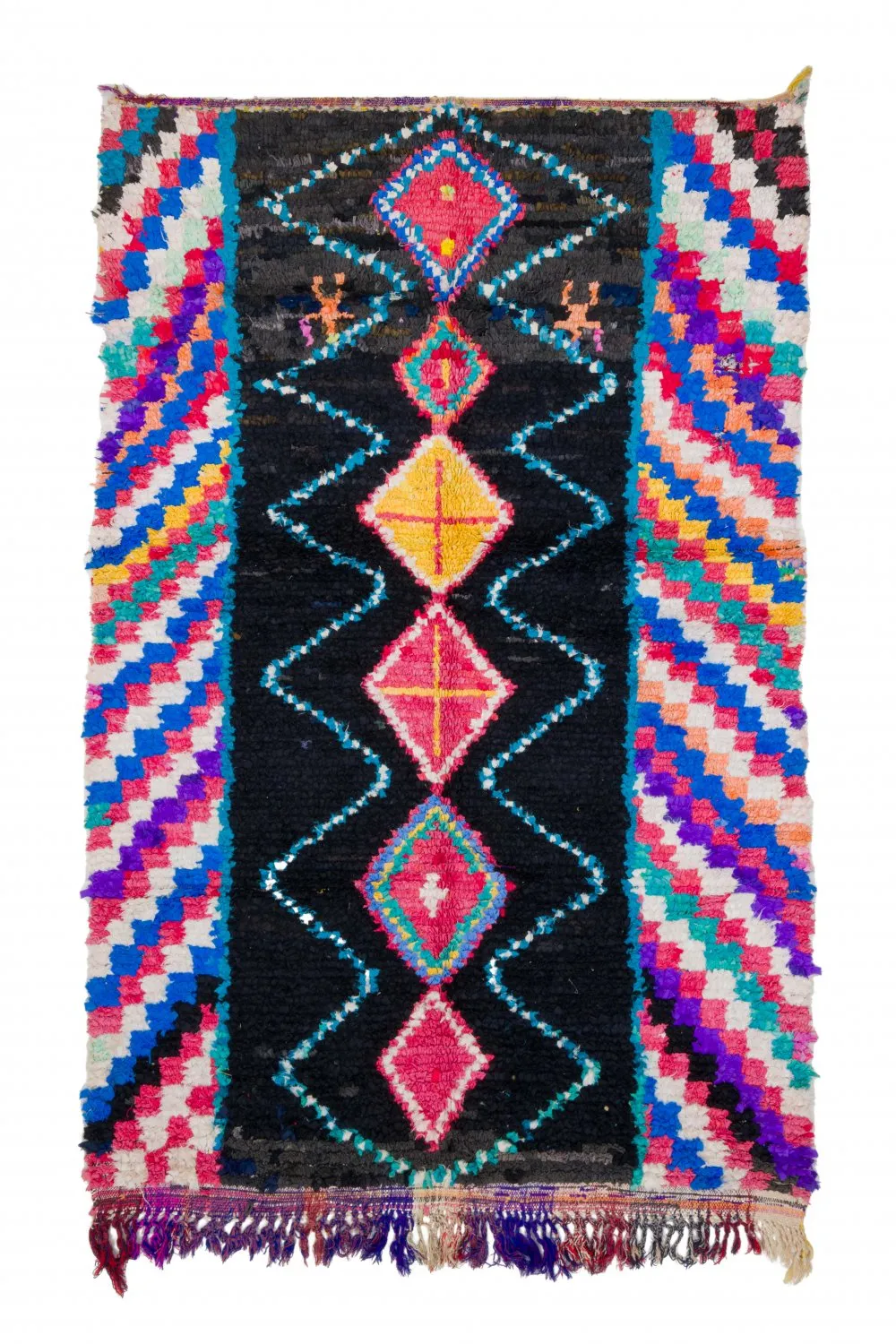 Marokkanischer Berber Teppich Boucherouite 250 x 155 cm