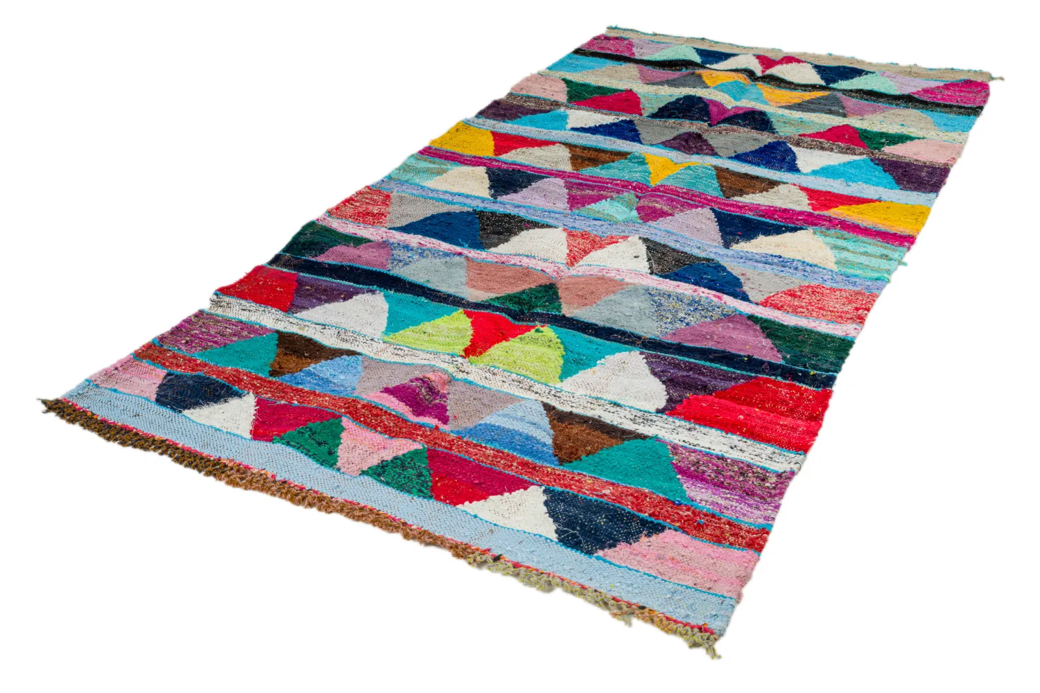 Marockansk Boucherouite-matta 135 x 265 cm