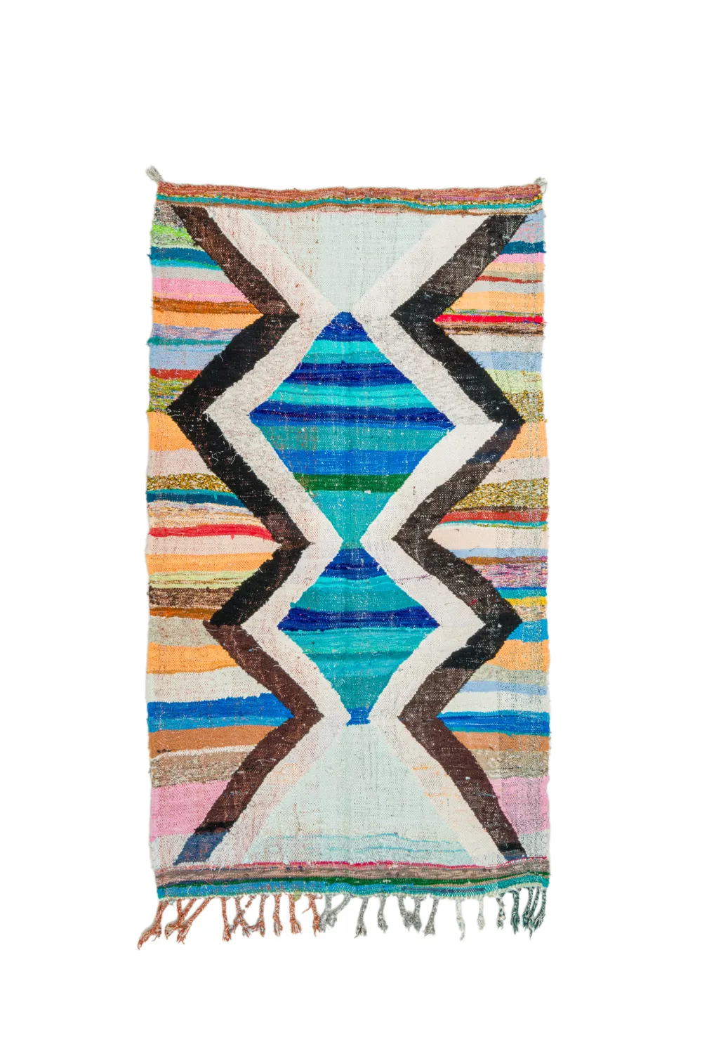 Tapis berbère marocain Boucherouite 135 x 235 cm