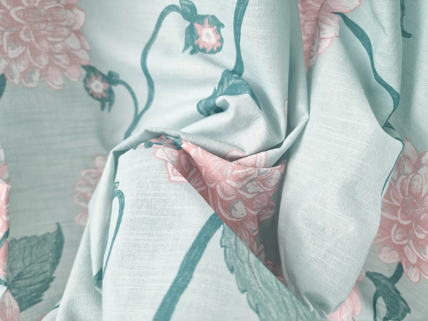 Vorhänge - Baumwollvorhang Alyssa (grün/rosa)