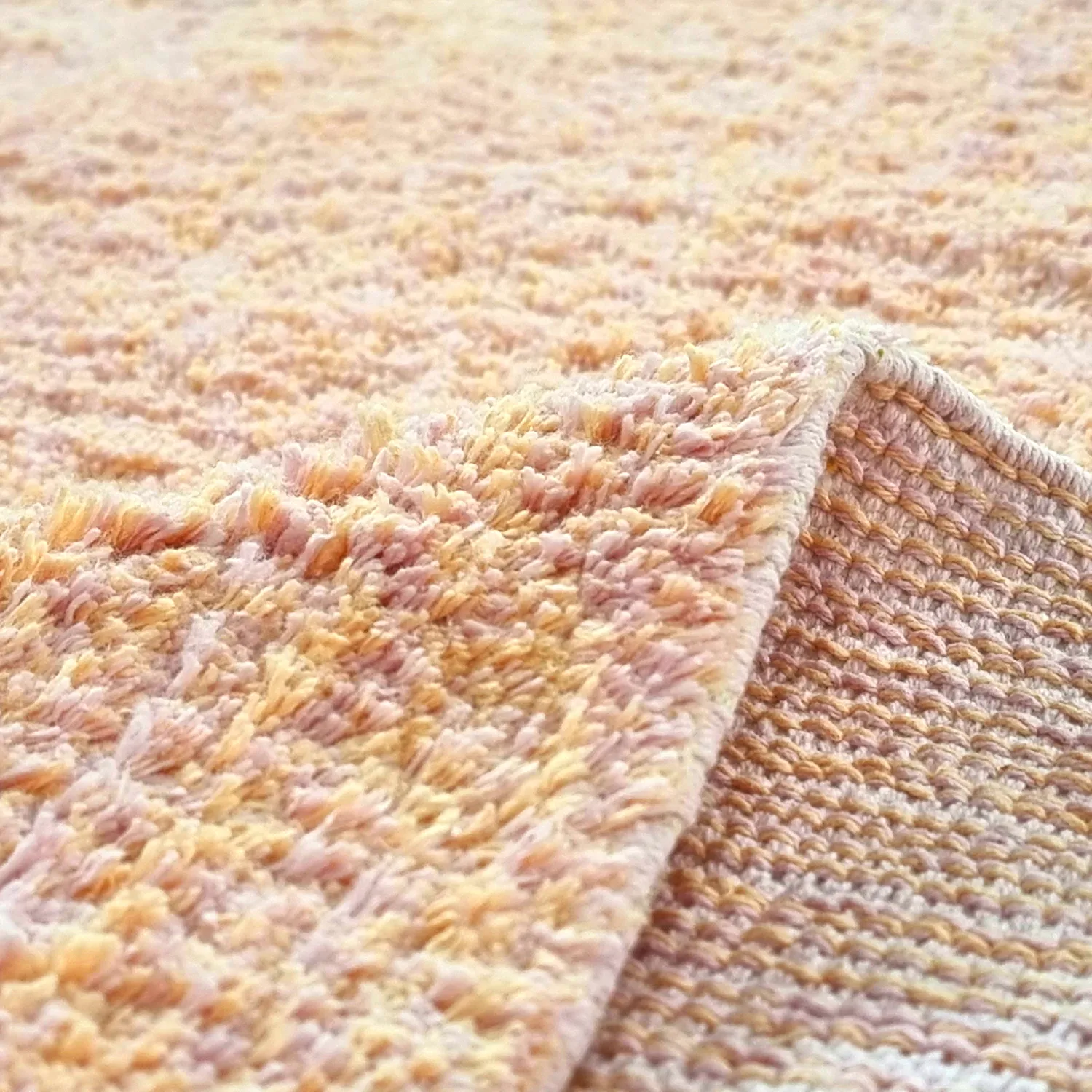 Tapis à poils longs - Celina Natural Cotton Shaggy (rose/beige)