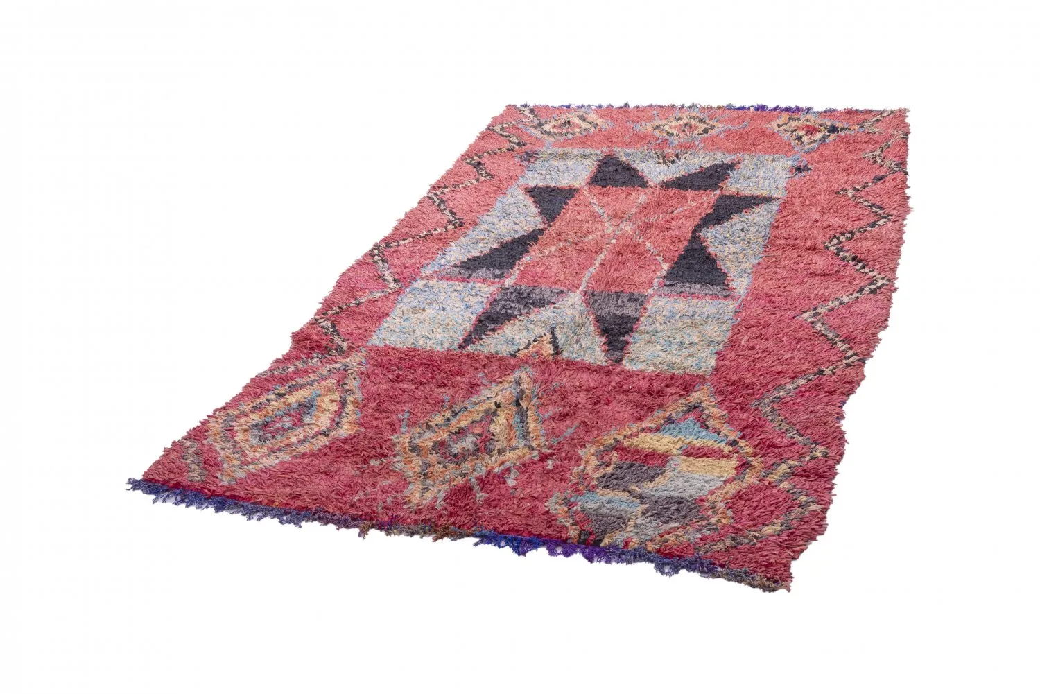 Marokkanischer Berber Teppich Boucherouite 255 x 150 cm